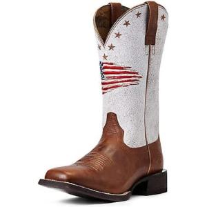 Ariat womens Circuit Patriot Western Boot(Saddle Up/Crackled White)