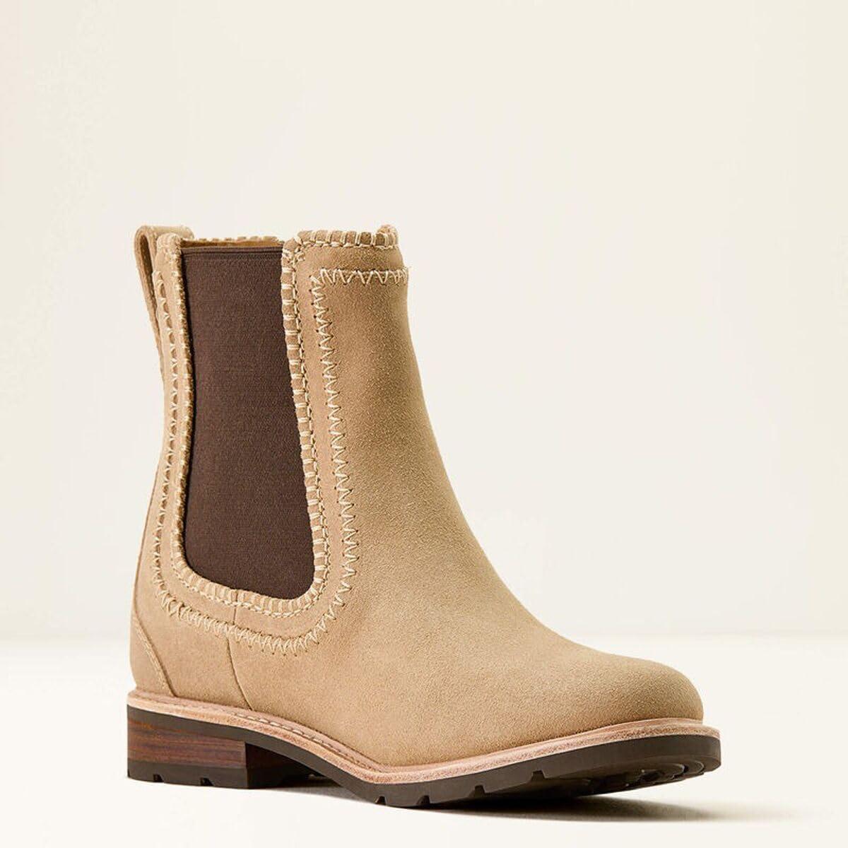 imageARIAT womens Wexford Whipstitch Chelsea BootCamel Suede