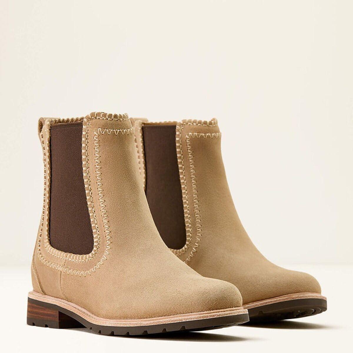 imageARIAT womens Wexford Whipstitch Chelsea BootCamel Suede