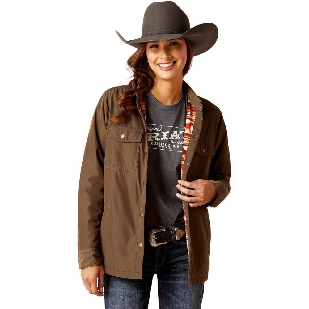 imageARIAT Womens Dilon Shirt Jacket Canteen 3X