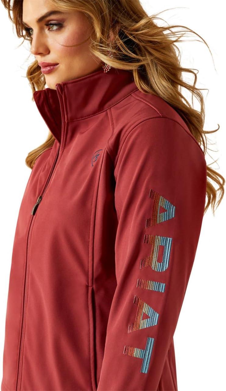 imageARIAT womens Ariat Logo Softshell JacketBurnt RussetStripe