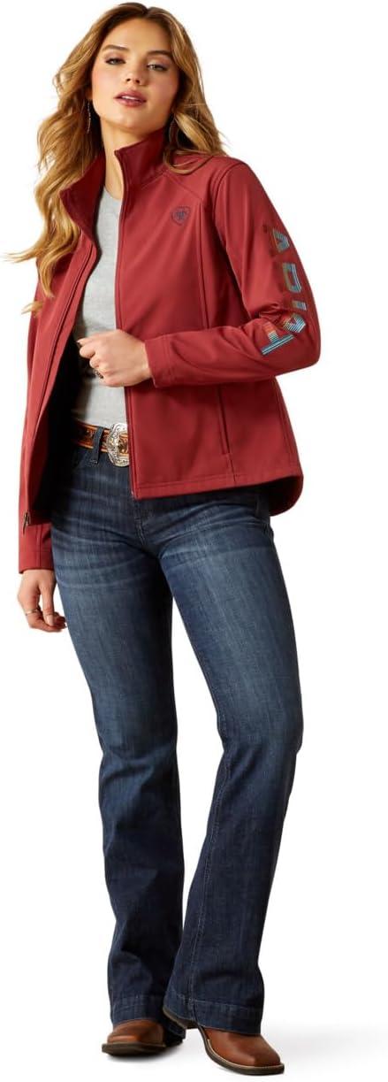 imageARIAT womens Ariat Logo Softshell JacketBurnt RussetStripe
