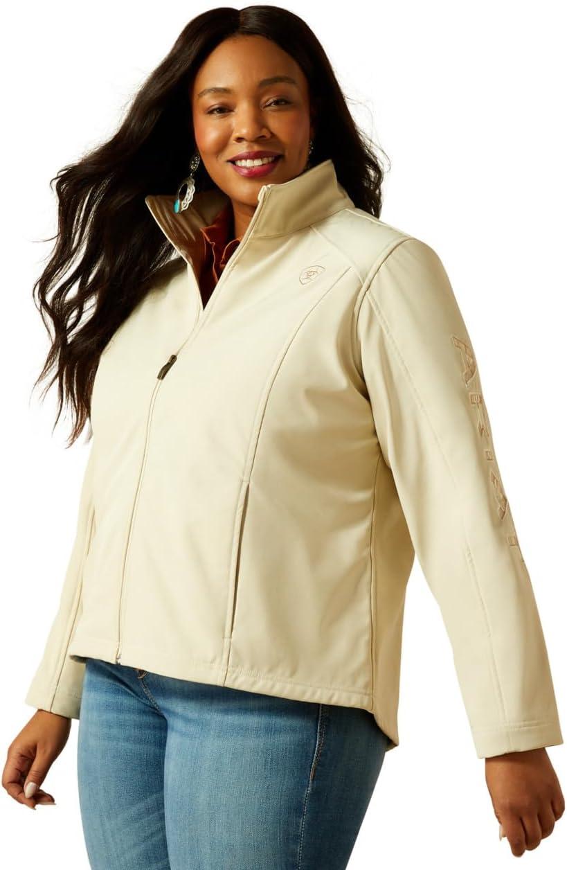 imageARIAT womens Ariat Logo Softshell JacketOyster GreyDune