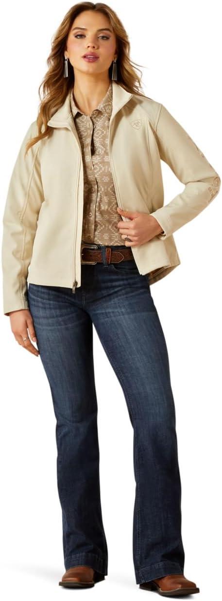 imageARIAT womens Ariat Logo Softshell JacketOyster GreyDune