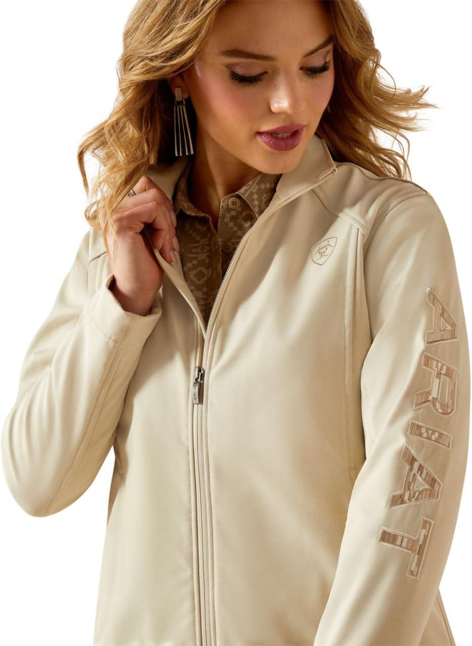 imageARIAT womens Ariat Logo Softshell JacketOyster GreyDune