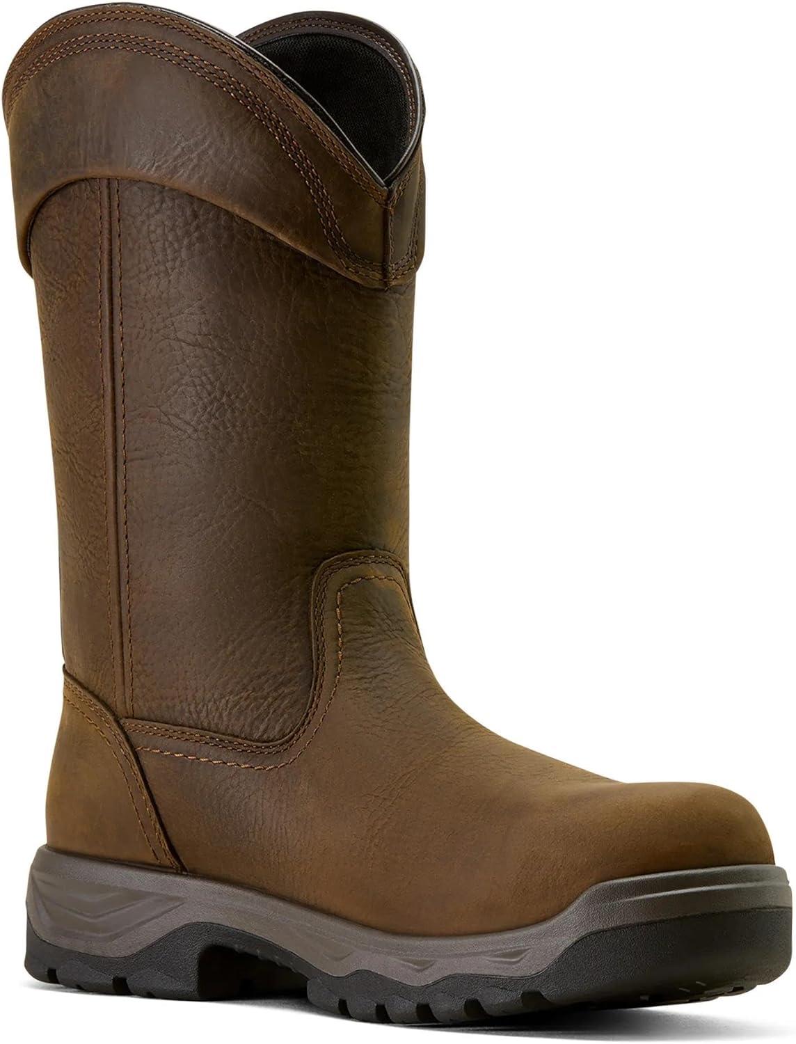 imageARIAT mens Turbo Duratread Pull on Waterproof Carbon Toe Work BootDark Brown