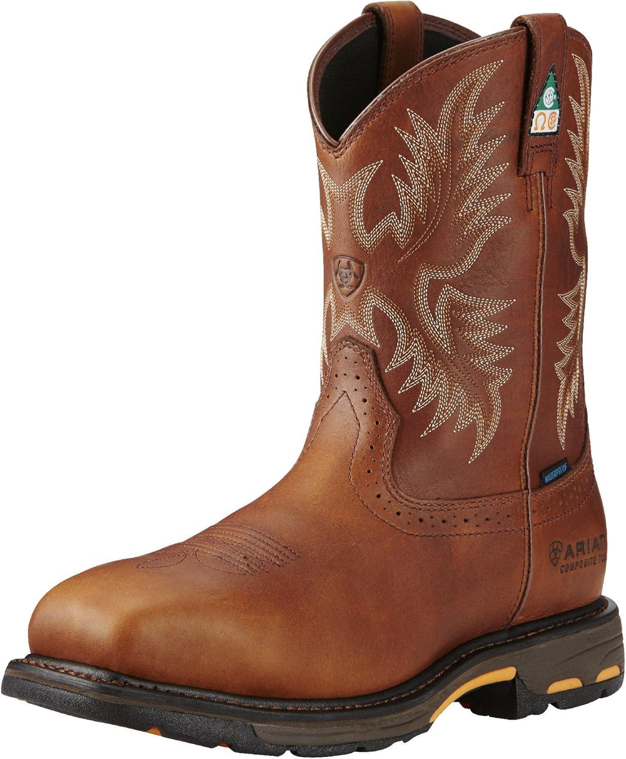 imageARIAT mens Workhog Wide Square Toe Csa Waterproof Composite Toe Work BootDark Copper