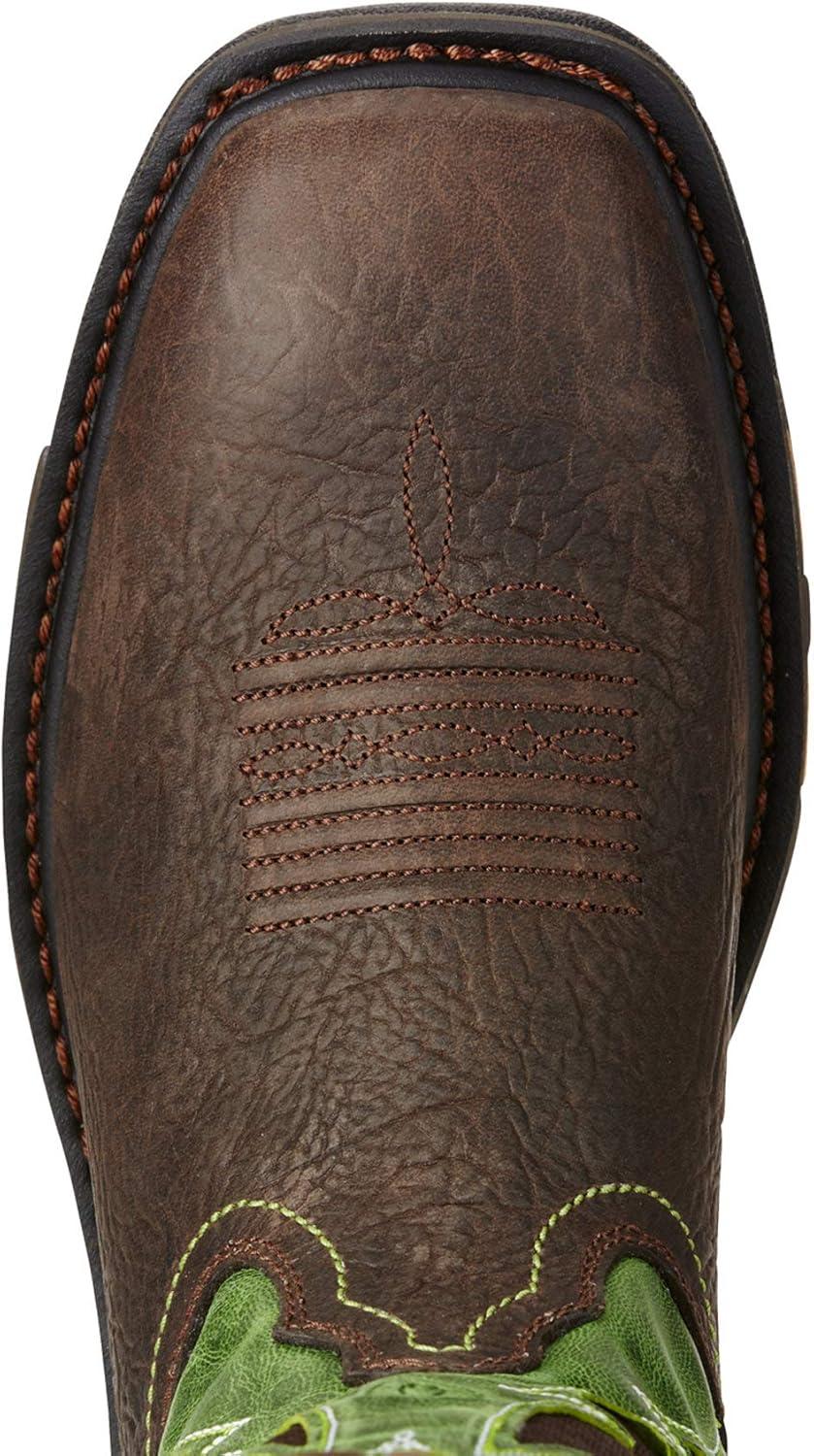 imageAriat Mens Workhog Wide Square Toe Work BootBruin BrownGrass Green