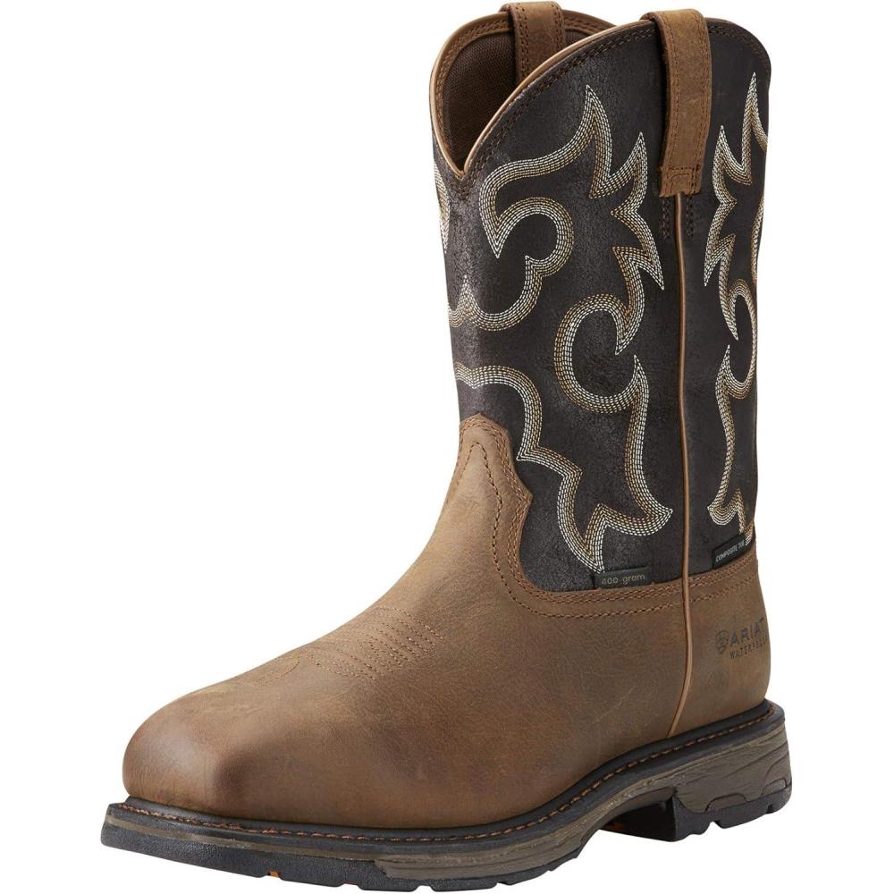 imageAriat Mens Workhog H2O 400g Composite Toe Work BootRye BrownCoffee