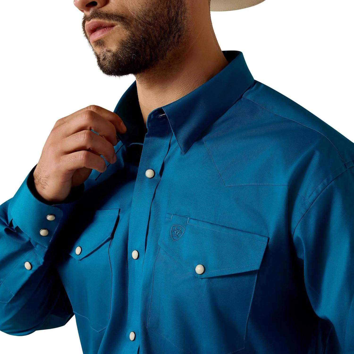 imageARIAT Mens Lightweight Twill Classic Fit Snap ShirtSeaport