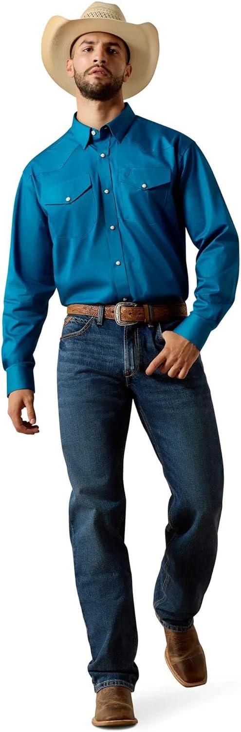 imageARIAT Mens Lightweight Twill Classic Fit Snap ShirtSeaport