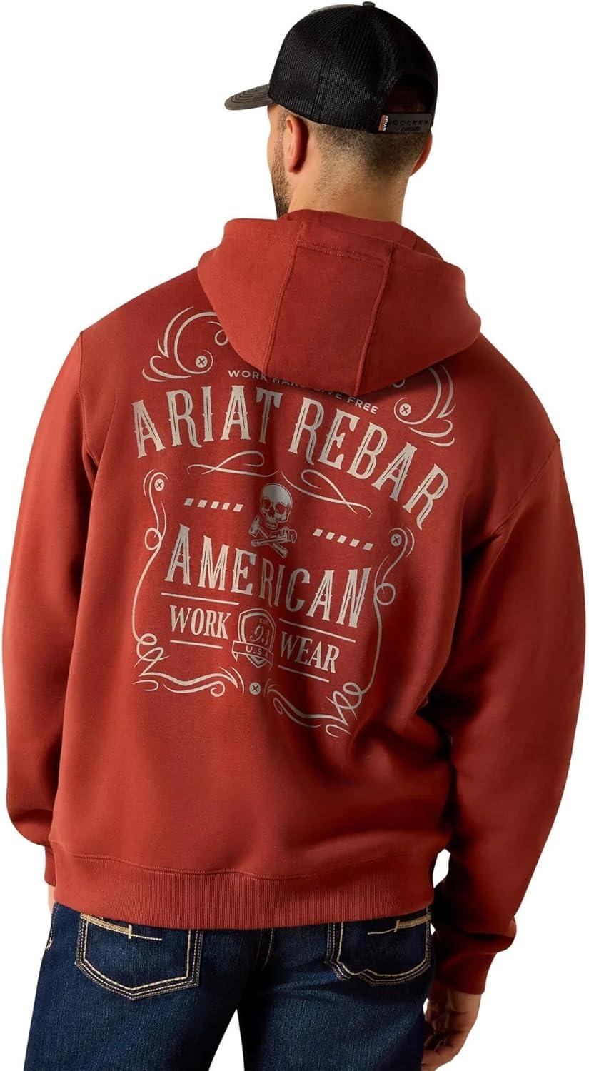 imageARIAT Mens Rebar Lightweight Label Full Zip HoodieBrandy Snifter