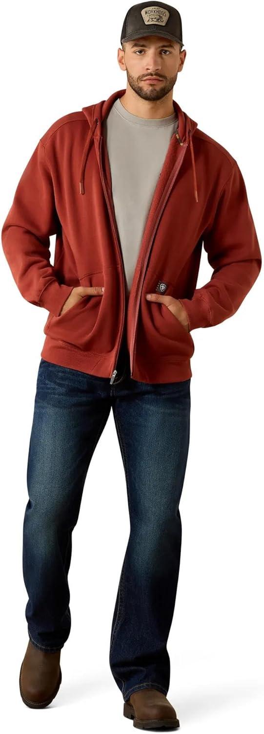 imageARIAT Mens Rebar Lightweight Label Full Zip HoodieBrandy Snifter