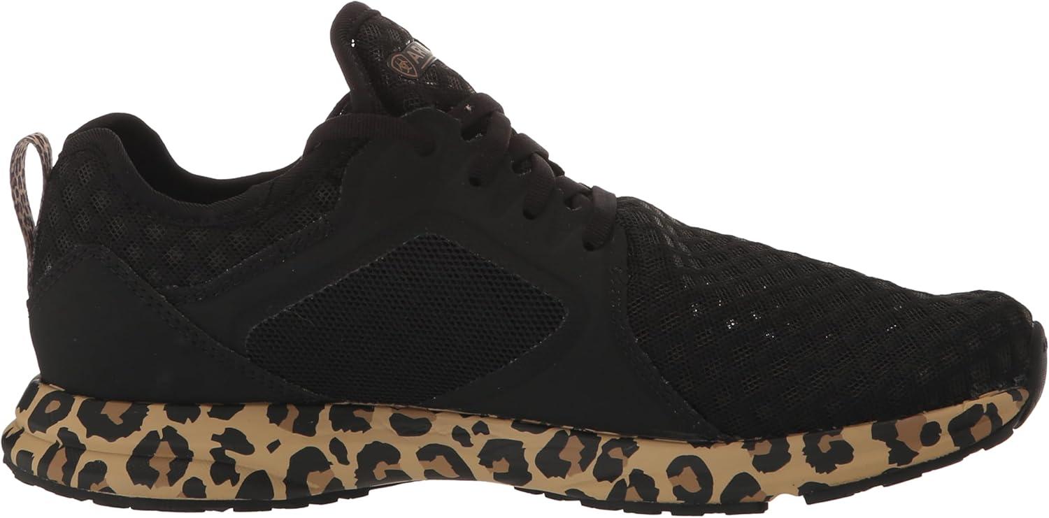 imageAriat Womens Fuse Athletic ShoeBlack MeshLeopard Print