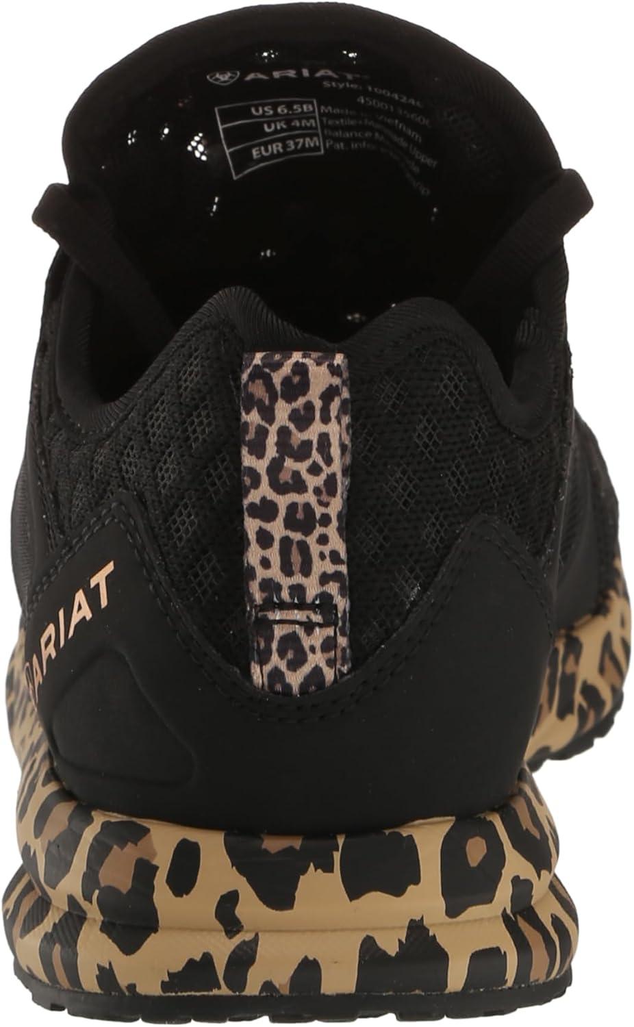imageAriat Womens Fuse Athletic ShoeBlack MeshLeopard Print
