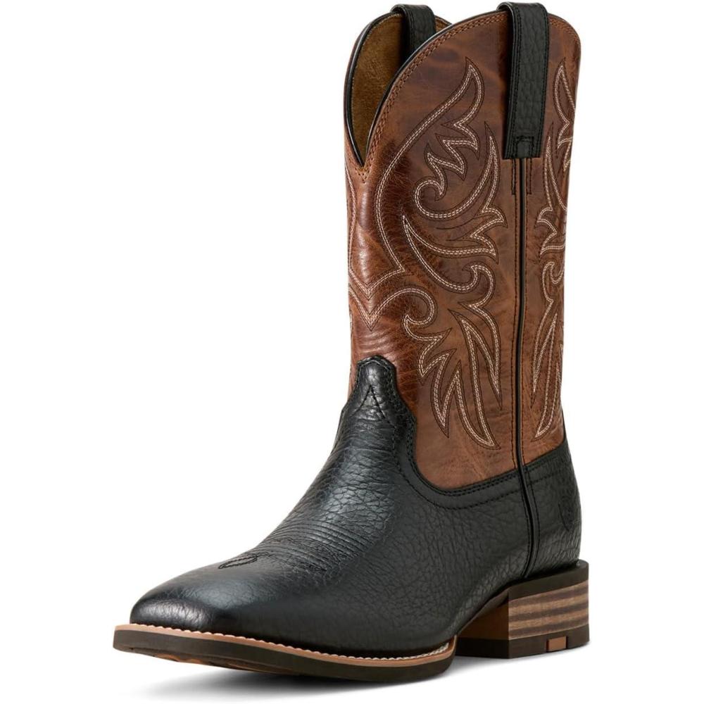 imageAriat Mens Slingshot Cowboy BootBlack AdobeDark Tan