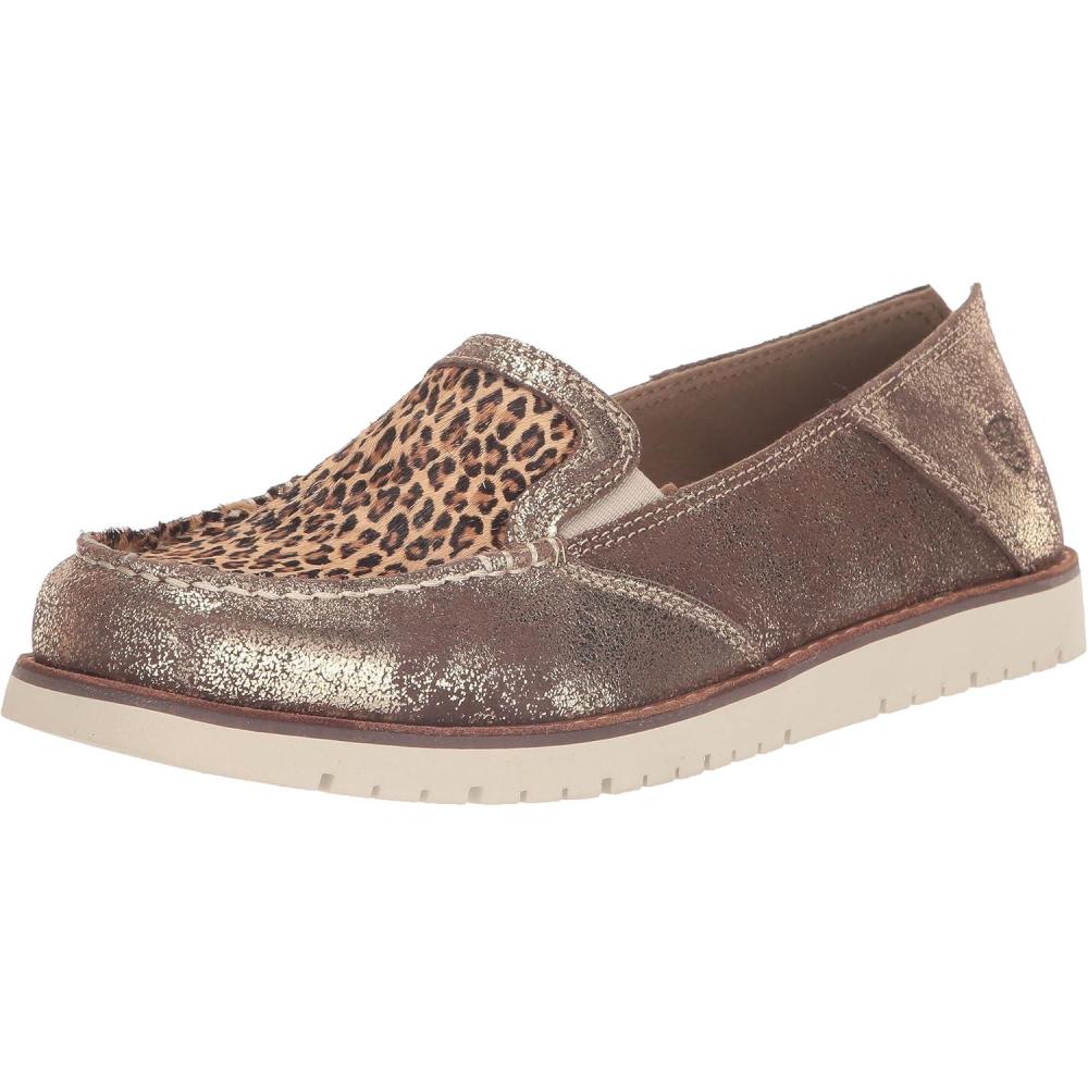 imageAriat Womens Cruiser Easy Flex Wide Square ToeGolden BrownMini Leopard