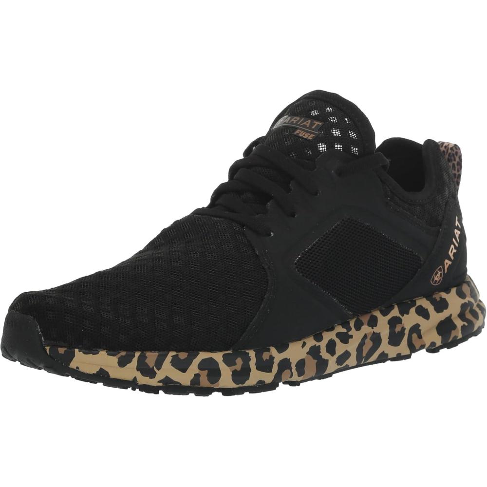 imageAriat Womens Fuse Athletic ShoeBlack MeshLeopard Print