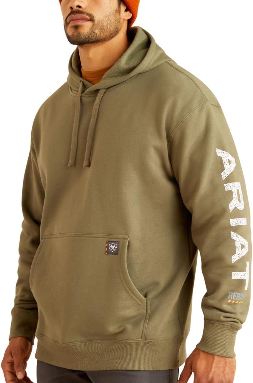 imageARIAT Mens Rebar Roughneck Pullover HoodieRoughneck PulloverDeep Lichen