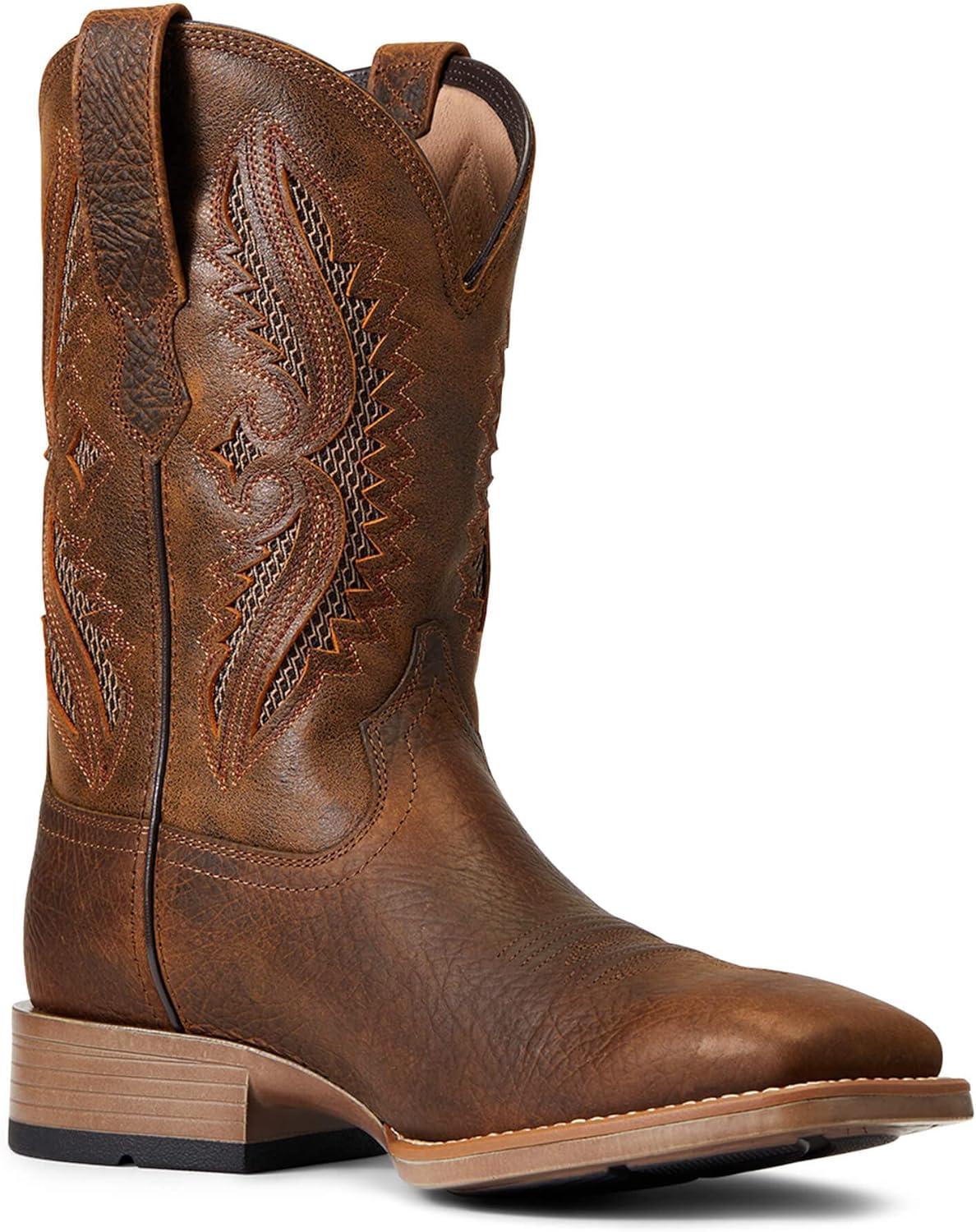 imageAriat Mens Rowder VentTEK 360 Cowboy BootEarthMack Brown