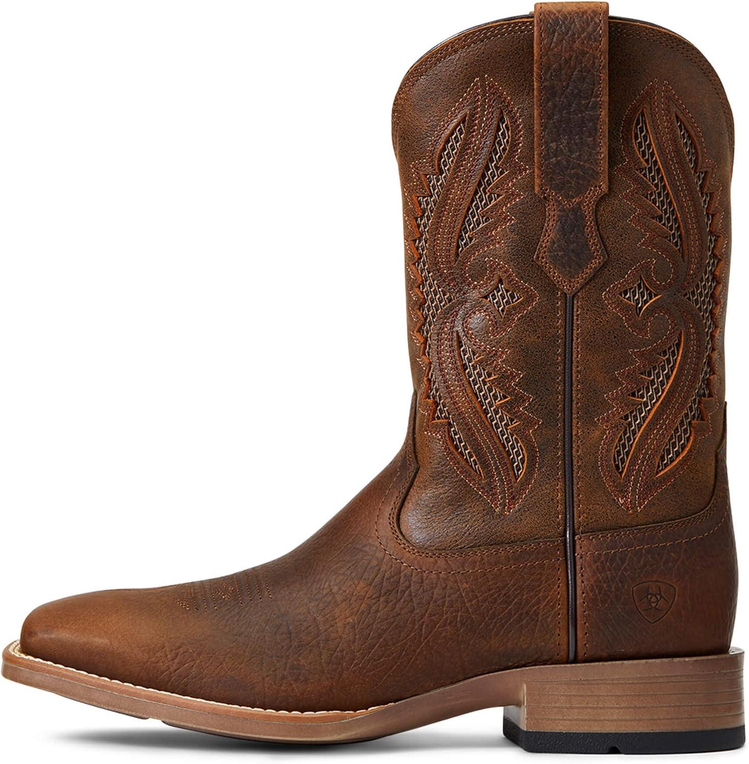 imageAriat Mens Rowder VentTEK 360 Cowboy BootEarthMack Brown