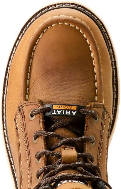 imageARIAT womens Rebar Wedge Moc Toe Waterproof Work BootAntique Brown