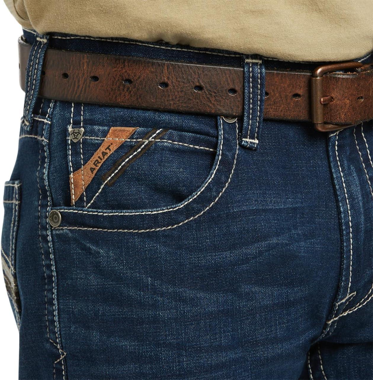 imageAriat Mens M5 Straight Stretch Remming Stackable Straight Leg JeanFord
