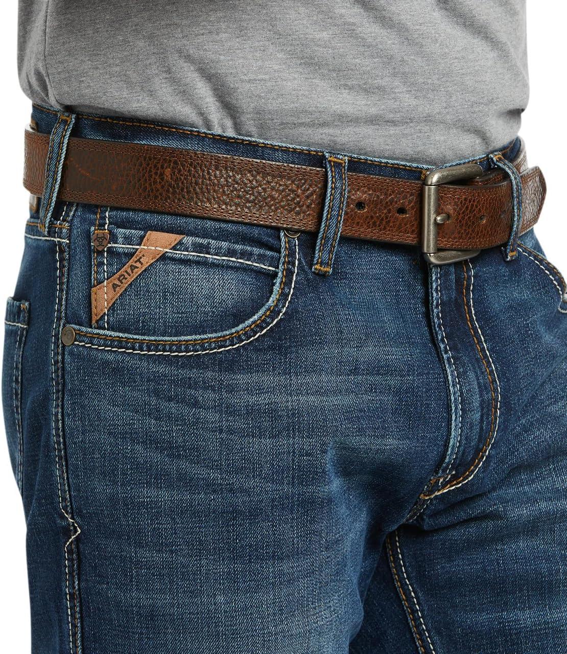 imageAriat Mens M5 Straight Stretch Remming Stackable Straight Leg JeanHeath