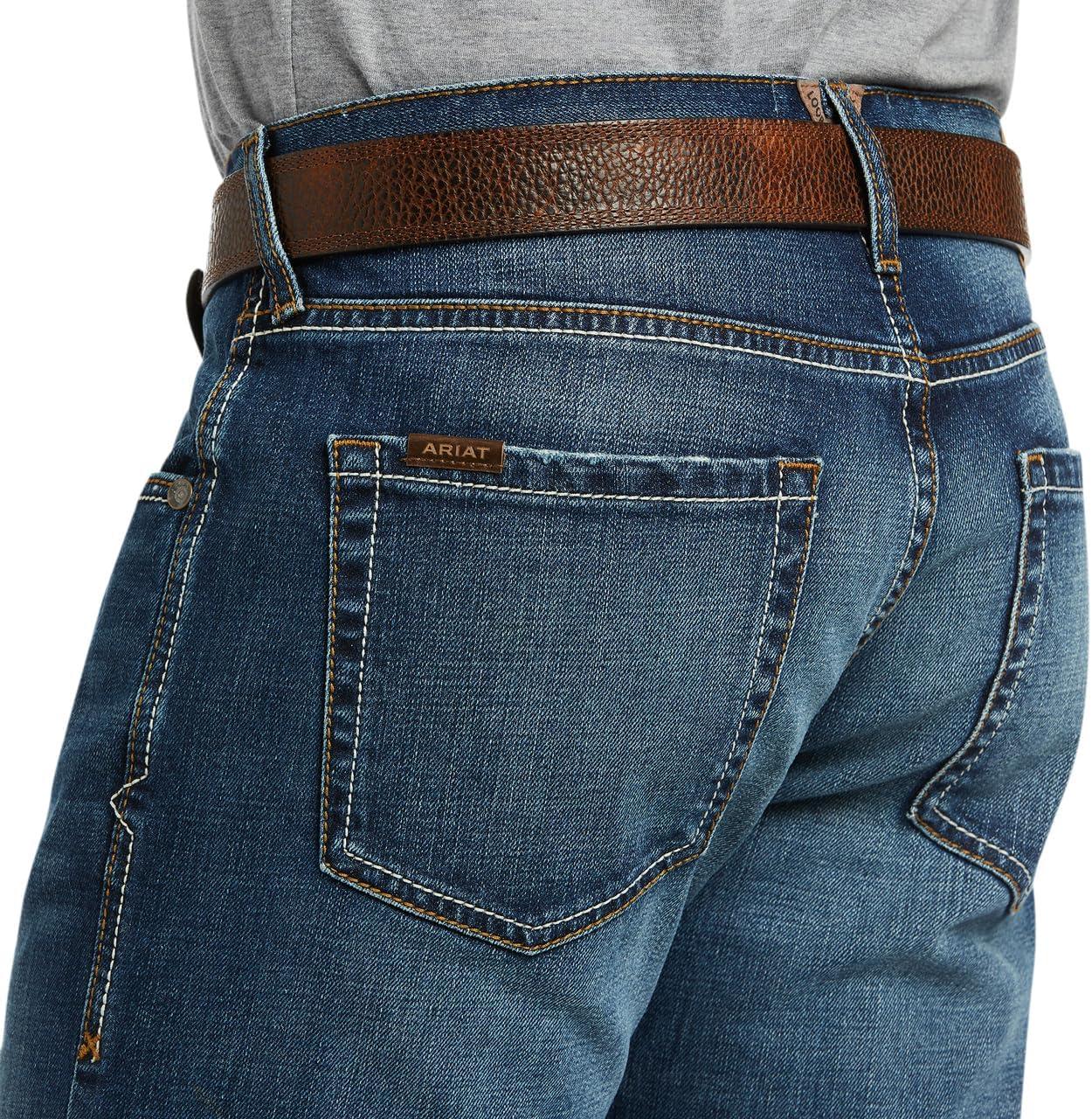 imageAriat Mens M5 Straight Stretch Remming Stackable Straight Leg JeanHeath