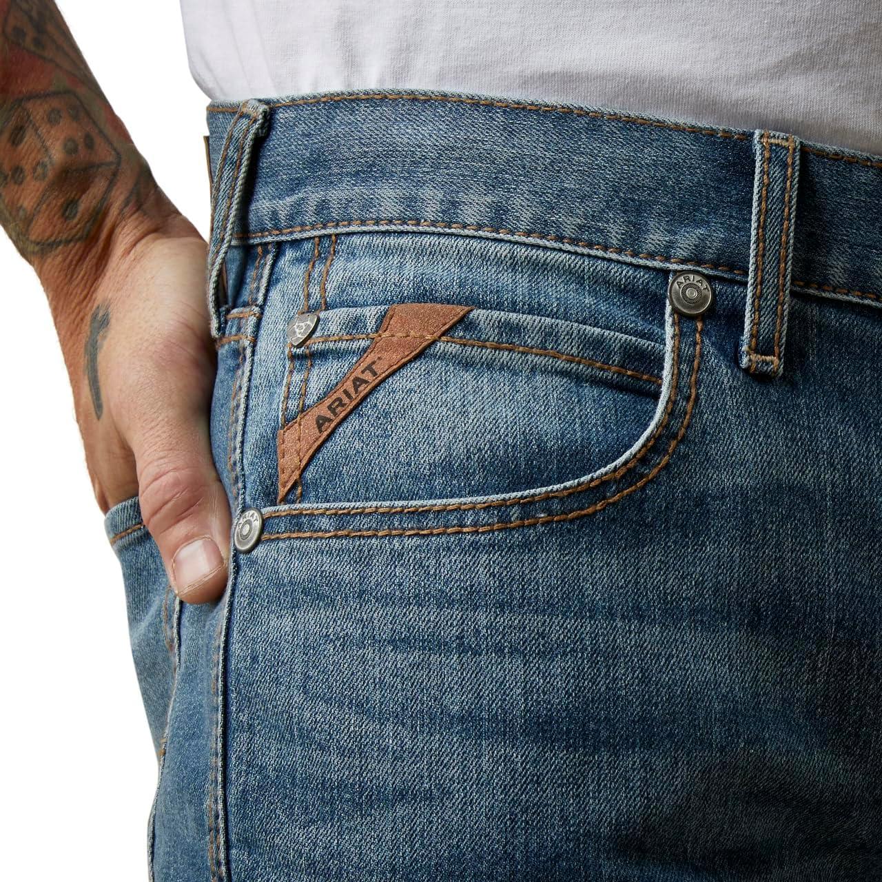 imageAriat Mens M5 Straight Stretch Remming Stackable Straight Leg JeanTulsa