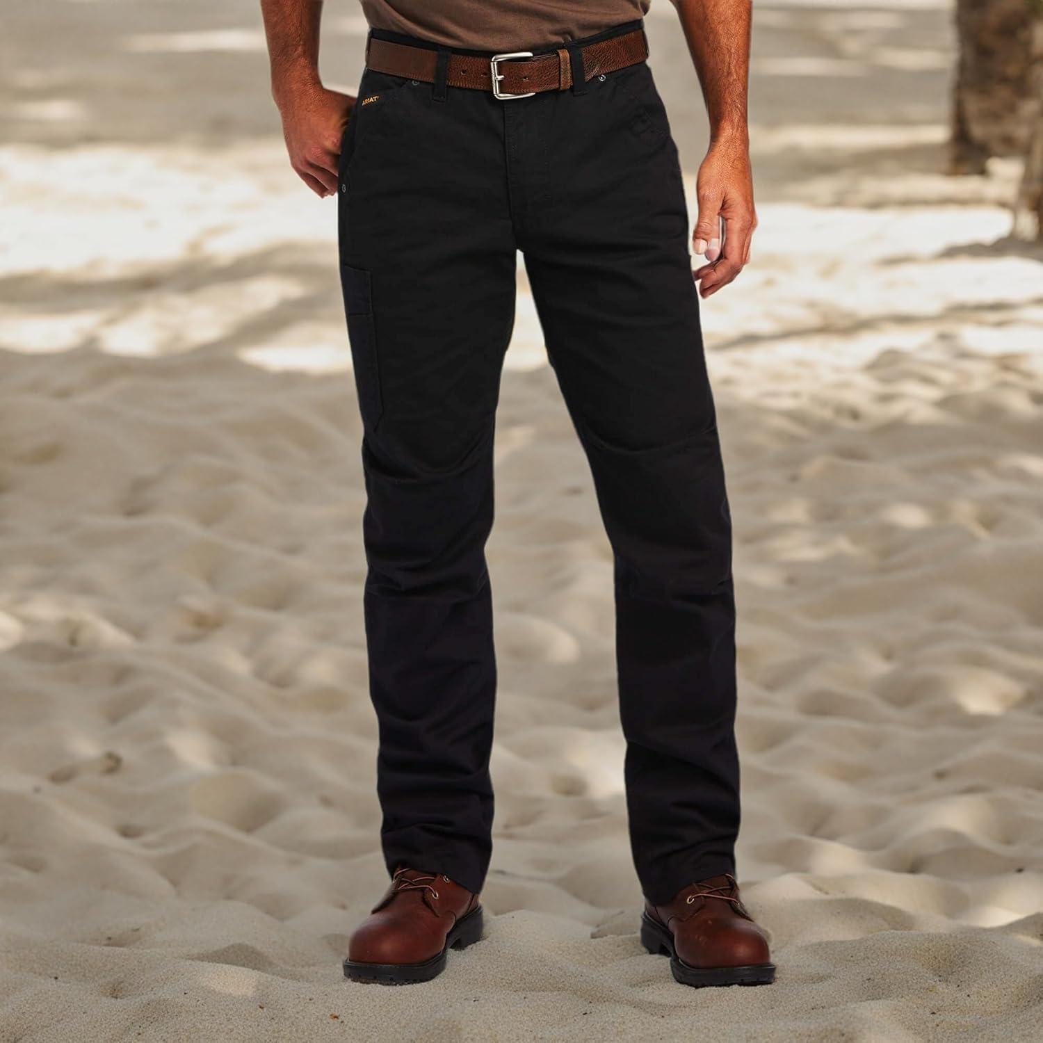 imageAriat Mens Rebar M5 Straight Durastretch Washed Twill Dungaree Straight Leg PantBlack