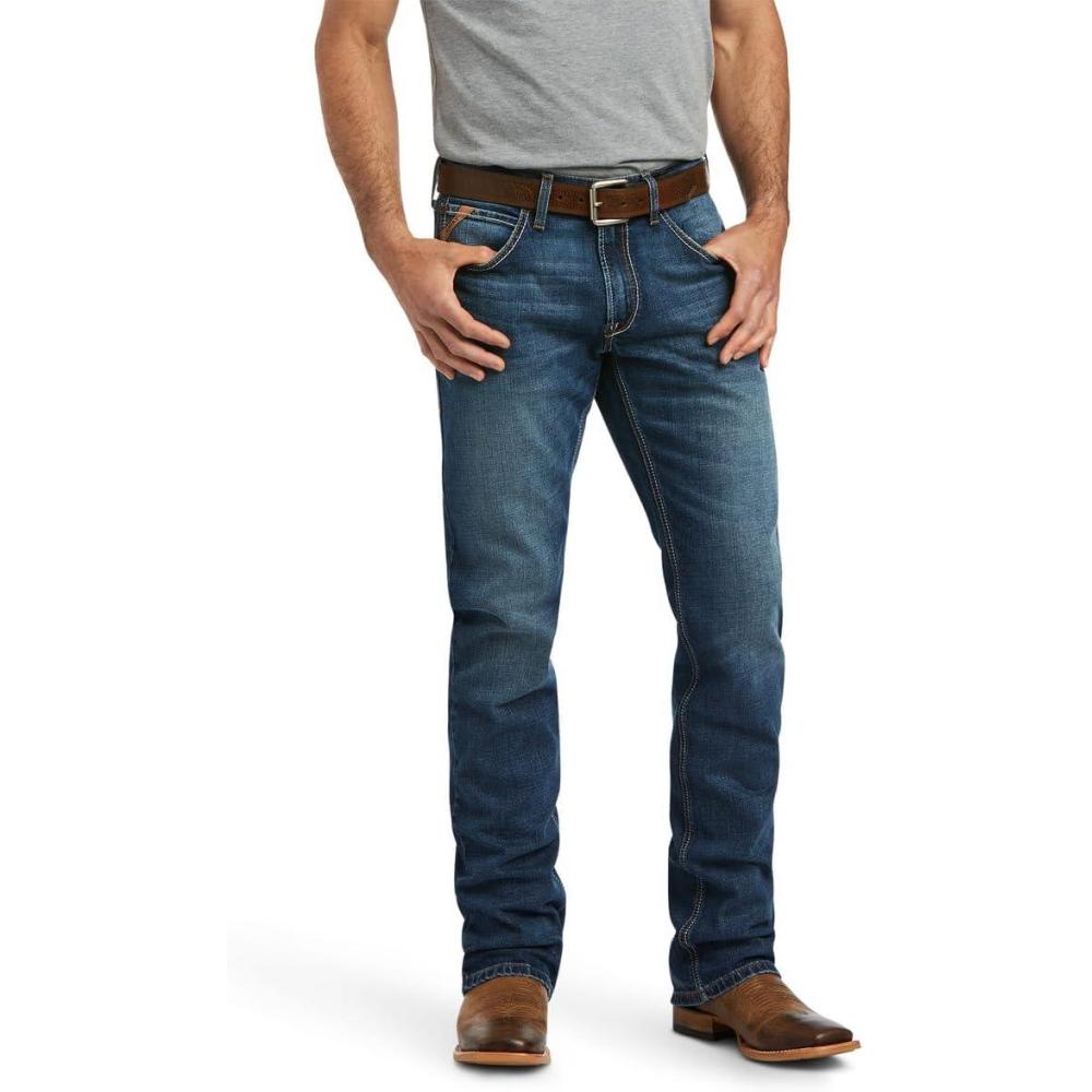 imageAriat Mens M5 Straight Stretch Remming Stackable Straight Leg JeanHeath