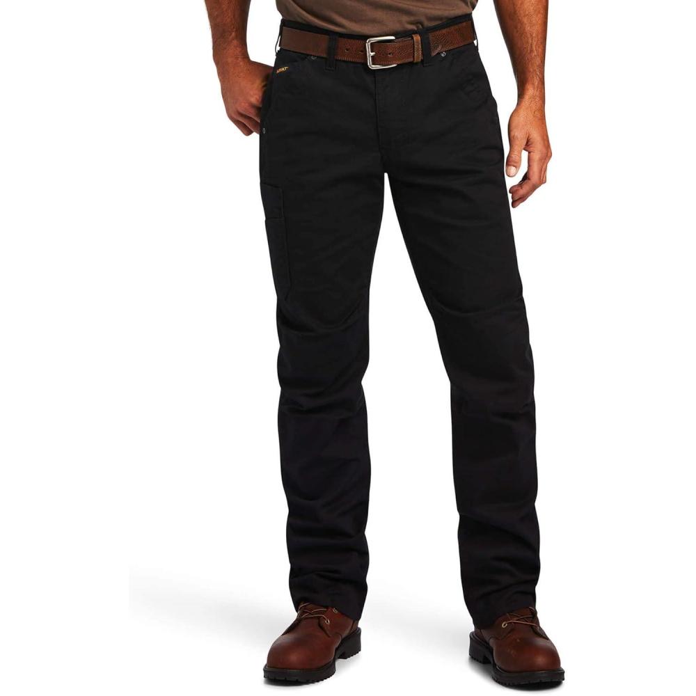 imageAriat Mens Rebar M5 Straight Durastretch Washed Twill Dungaree Straight Leg PantBlack