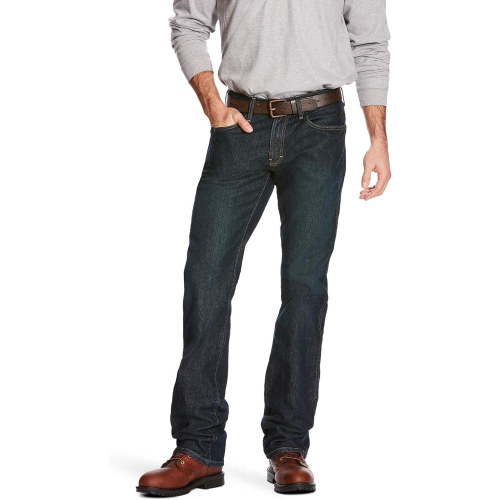 imageAriat Mens Rebar M5 Straight Durastretch Washed Twill Dungaree Straight Leg PantBlackstone