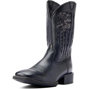 ARIAT mens Sport My Country Venttek Western Boot(Black Deertan)