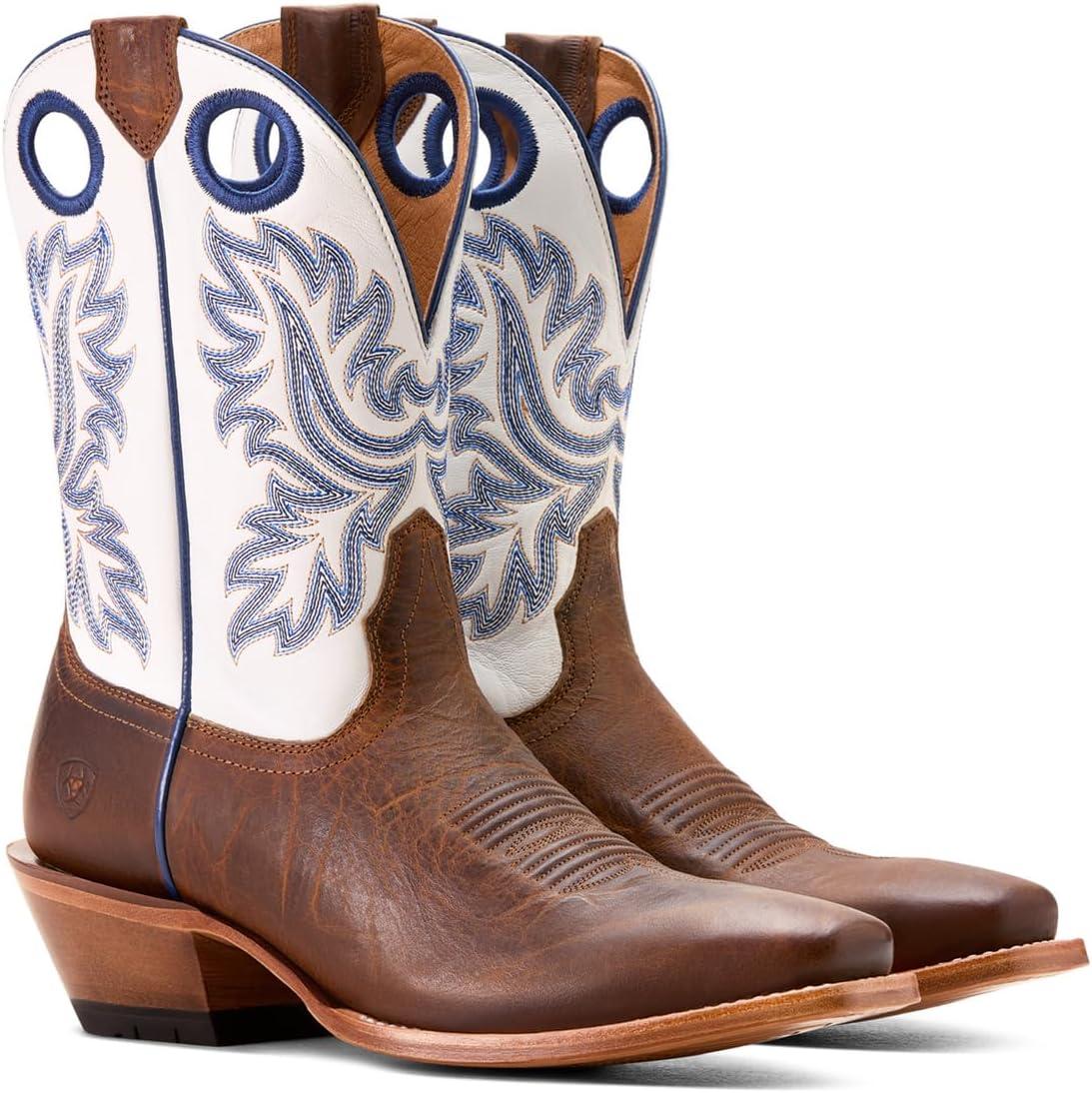 imageARIAT Mens Bronc Stomper Cowboy Boot WesternHoney TanBasic White