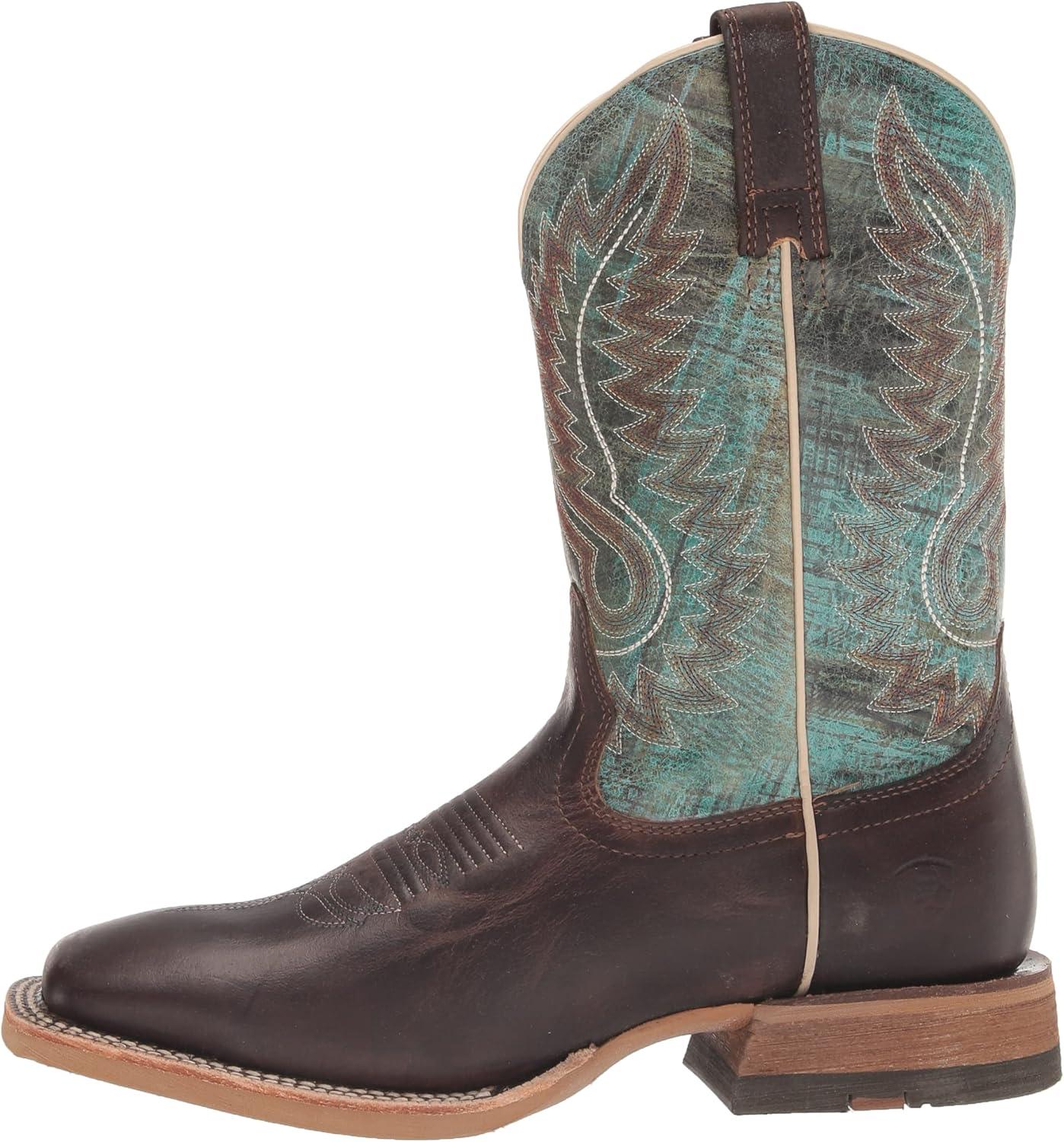 imageARIAT Mens Cow Camp Western BootBetter BrownCool Blue