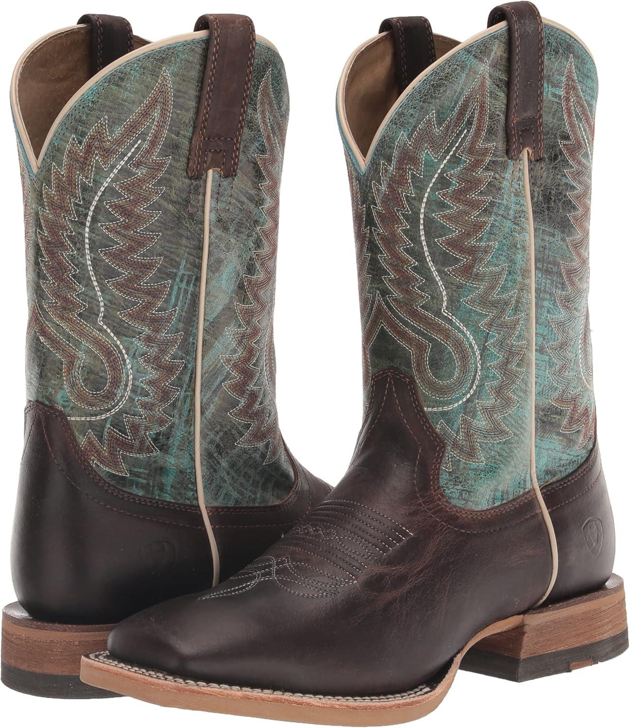 imageARIAT Mens Cow Camp Western BootBetter BrownCool Blue