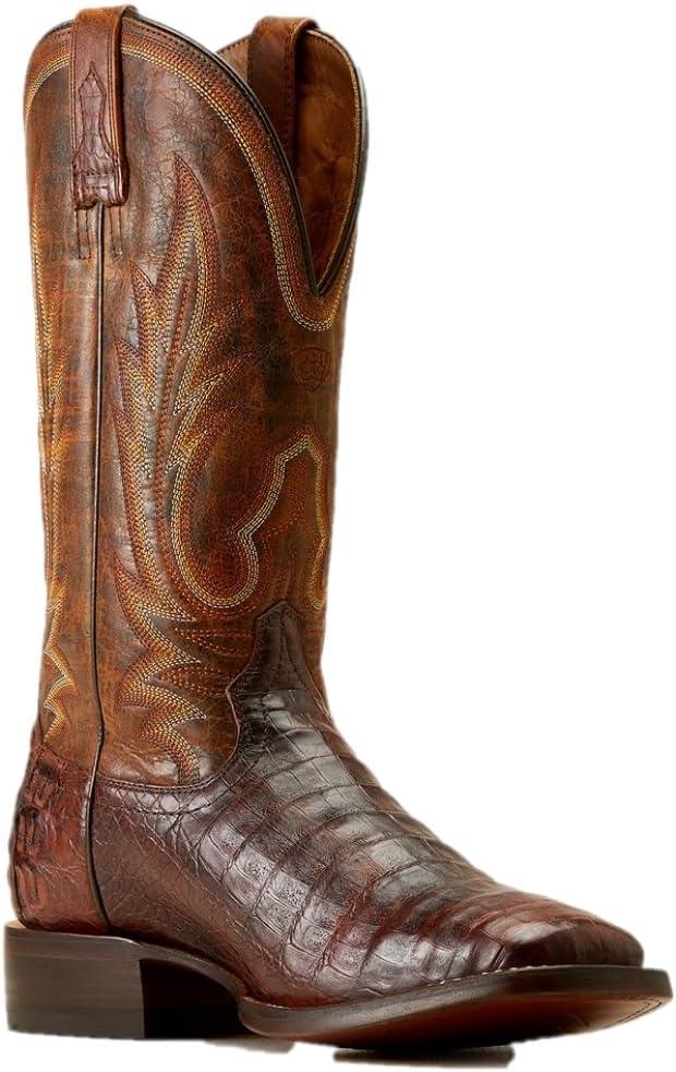 imageARIAT UnisexAdult Gunslinger Western BootDark Amber Caiman Belly