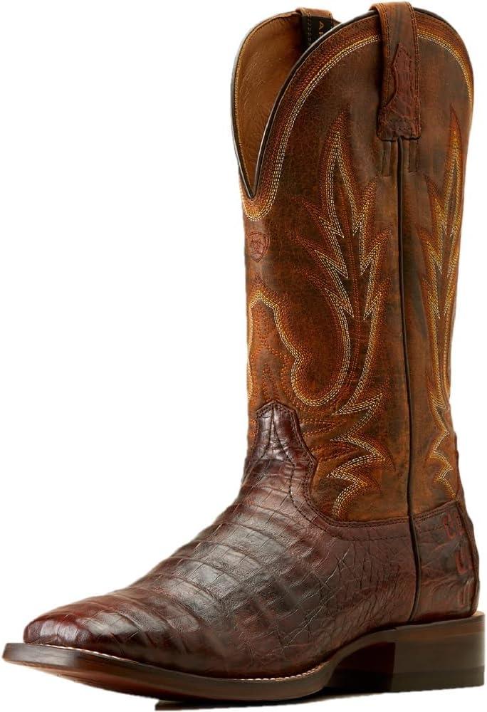 imageARIAT UnisexAdult Gunslinger Western BootDark Amber Caiman Belly