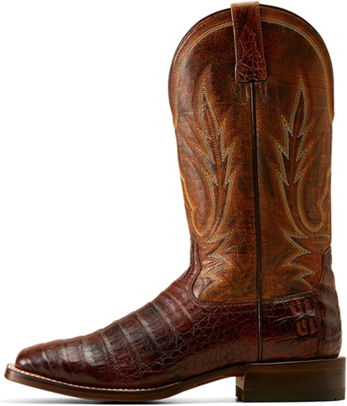 imageARIAT UnisexAdult Gunslinger Western BootDark Amber Caiman Belly