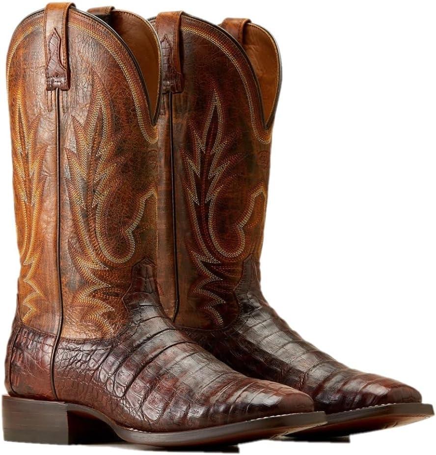 imageARIAT UnisexAdult Gunslinger Western BootDark Amber Caiman Belly