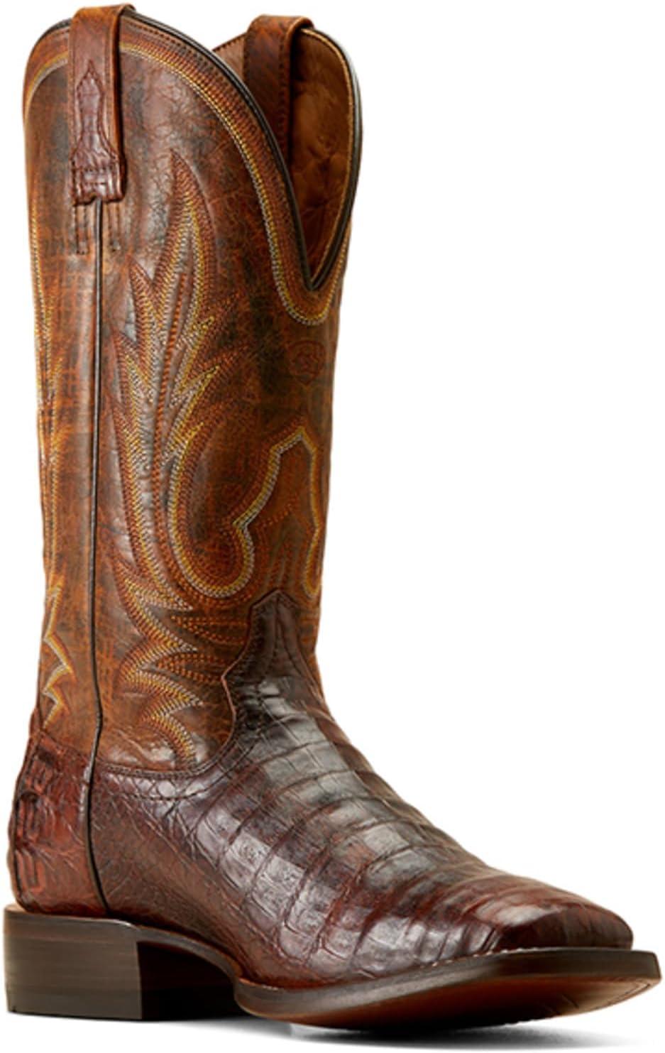 imageARIAT UnisexAdult Gunslinger Western BootDark Amber Caiman Belly