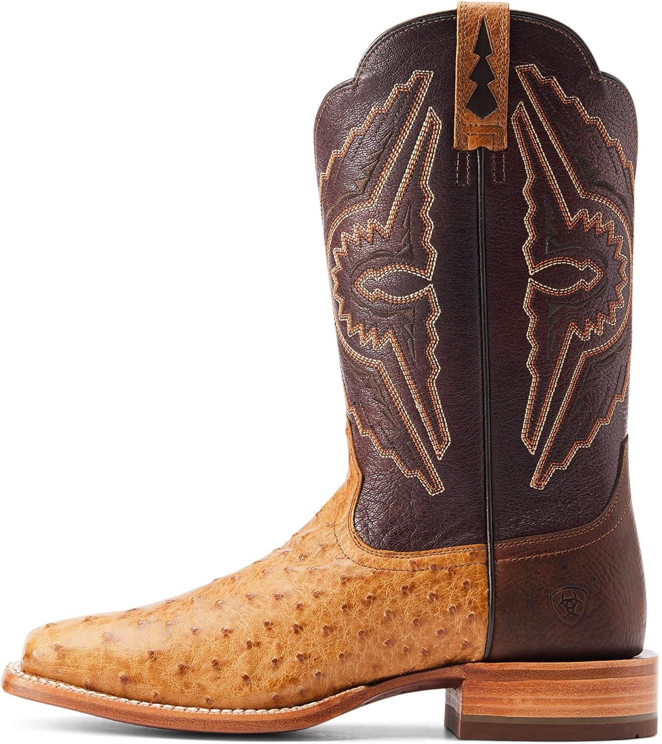 imageARIAT mens Broncy Western BootAntique Saddle Fq Ostrich
