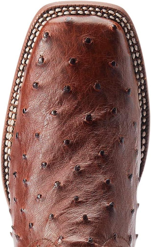 imageARIAT mens Broncy Western BootCinnamon Full Quill Ostrich