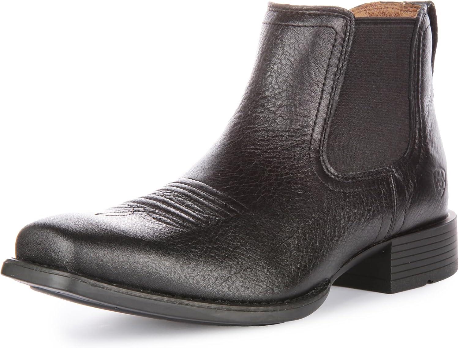 imageAriat Mens Booker Ultra Square Toe Western BootBlack Deertan
