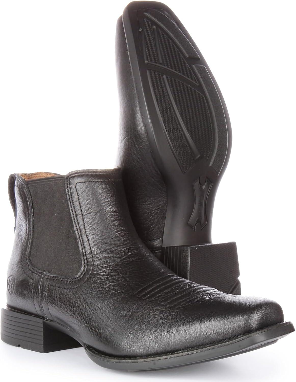 imageAriat Mens Booker Ultra Square Toe Western BootBlack Deertan