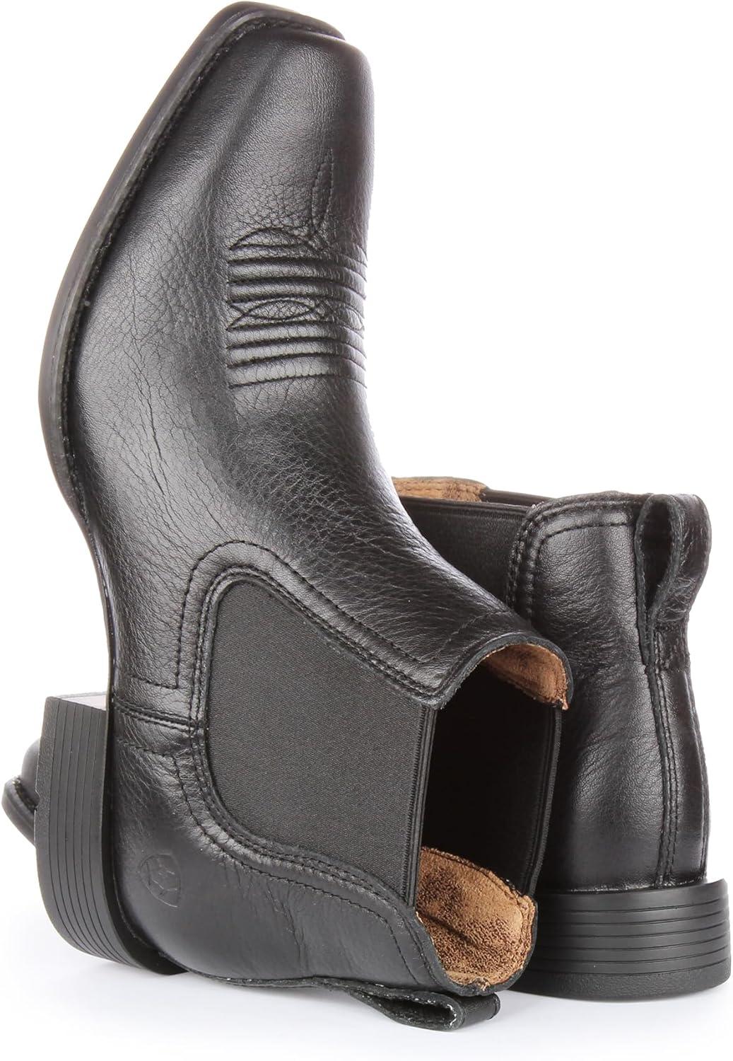 imageAriat Mens Booker Ultra Square Toe Western BootBlack Deertan