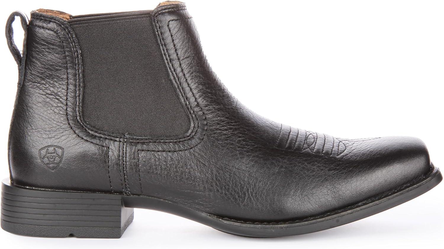 imageAriat Mens Booker Ultra Square Toe Western BootBlack Deertan