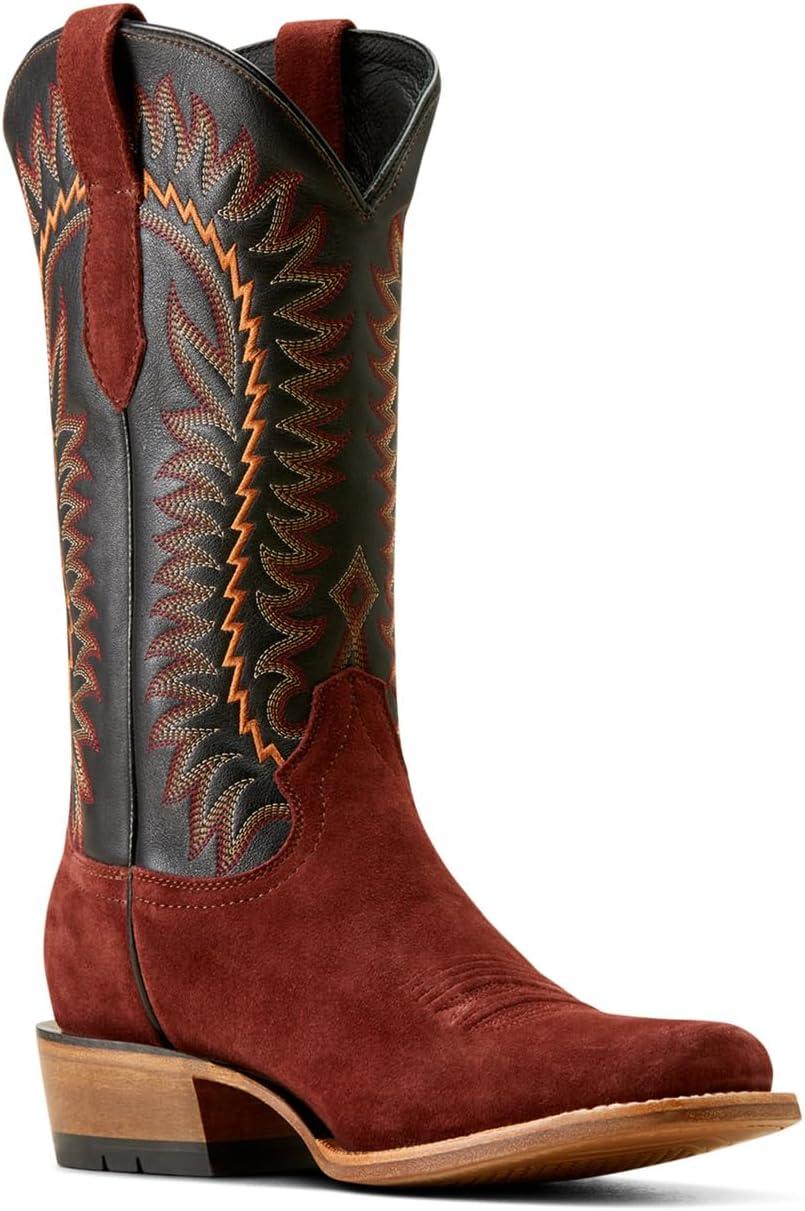 imageAriat Mens Futurity Time Cowboy BootBlackMahogany Roughout
